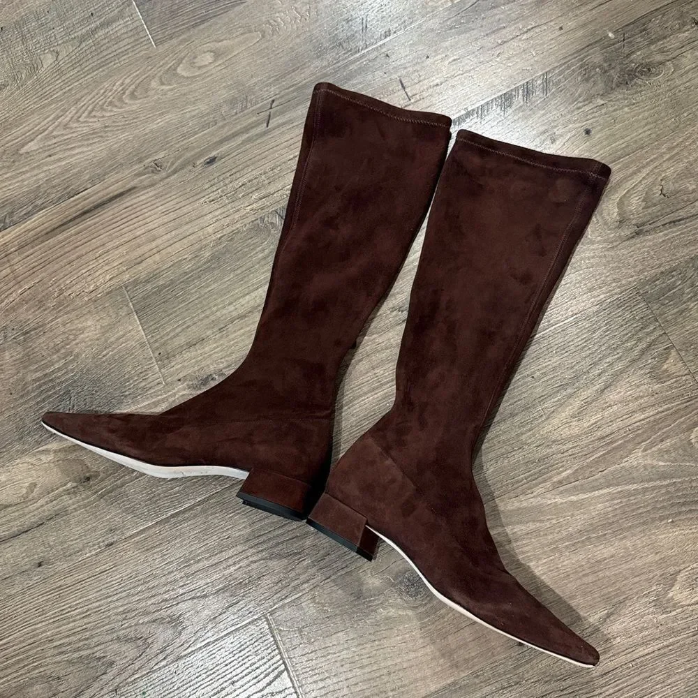 Reformation Raven Brown Knee-High Boots